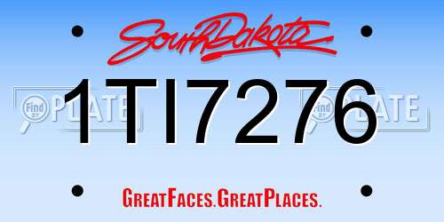 1TI7276 South Dakota License Plate