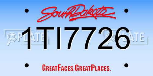 1TI7726 South Dakota License Plate