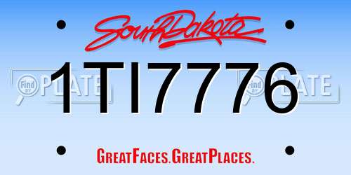 1TI7776 South Dakota License Plate