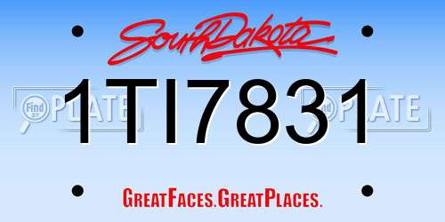 1TI7831 South Dakota License Plate