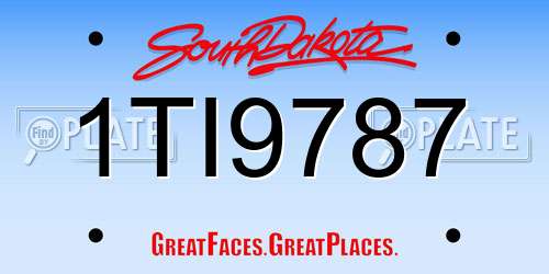 1TI9787 South Dakota License Plate
