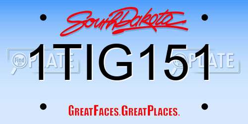 1TIG151 South Dakota License Plate