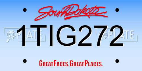 1TIG272 South Dakota License Plate