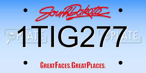 1TIG277 South Dakota License Plate