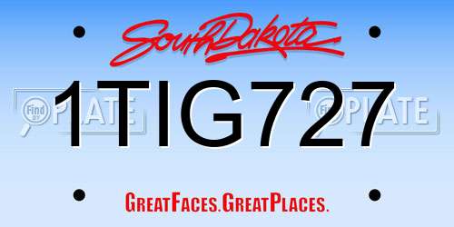 1TIG727 South Dakota License Plate