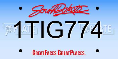 1TIG774 South Dakota License Plate