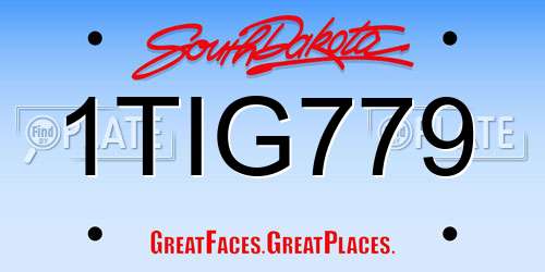 1TIG779 South Dakota License Plate