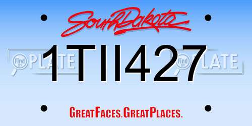 1TII427 South Dakota License Plate