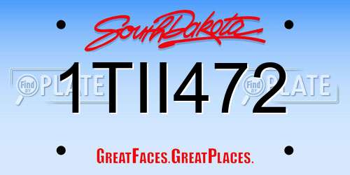 1TII472 South Dakota License Plate
