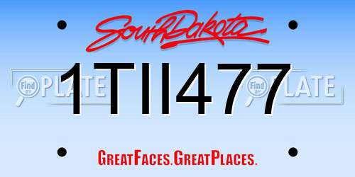 1TII477 South Dakota License Plate
