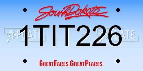 1TIT226 South Dakota License Plate
