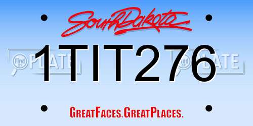 1TIT276 South Dakota License Plate