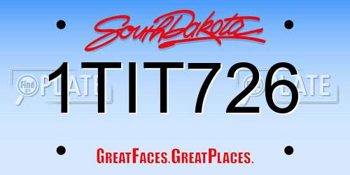 1TIT726 South Dakota License Plate