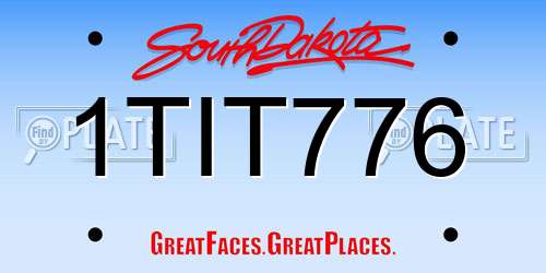 1TIT776 South Dakota License Plate