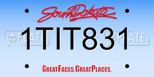 1TIT831 South Dakota License Plate