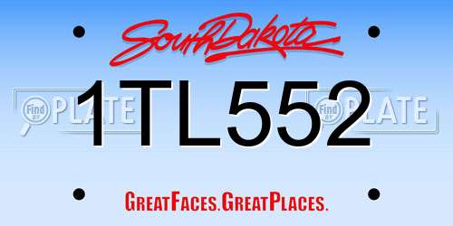 1TL552 South Dakota License Plate