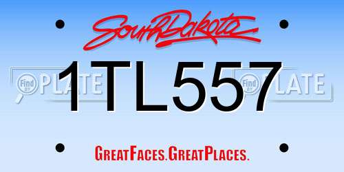 1TL557 South Dakota License Plate