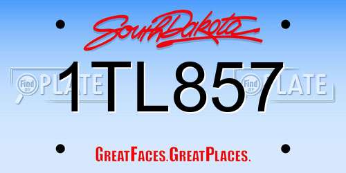 1TL857 South Dakota License Plate