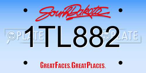 1TL882 South Dakota License Plate