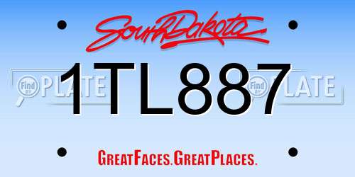 1TL887 South Dakota License Plate