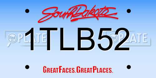 1TLB52 South Dakota License Plate