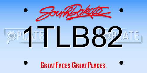 1TLB82 South Dakota License Plate