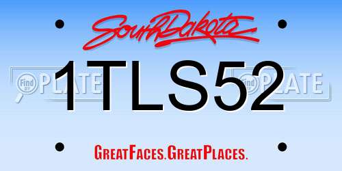 1TLS52 South Dakota License Plate