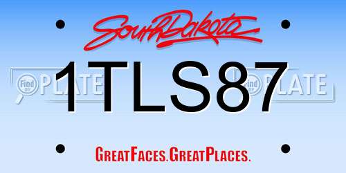 1TLS87 South Dakota License Plate
