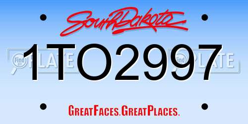 1TO2997 South Dakota License Plate