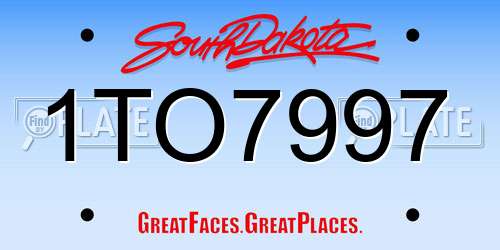 1TO7997 South Dakota License Plate