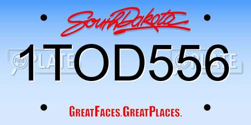 1TOD556 South Dakota License Plate