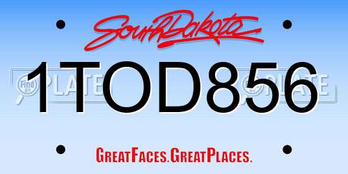 1TOD856 South Dakota License Plate