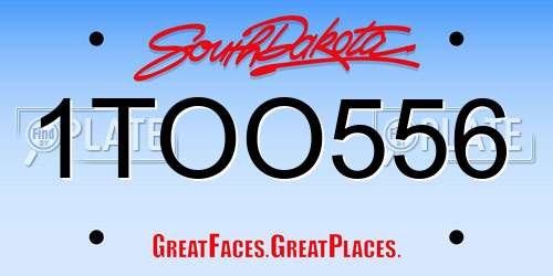1TOO556 South Dakota License Plate