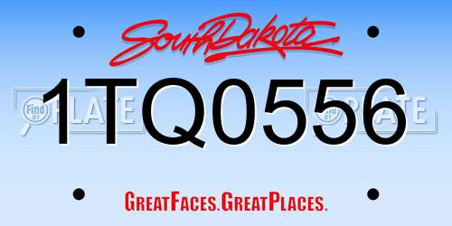 1TQ0556 South Dakota License Plate