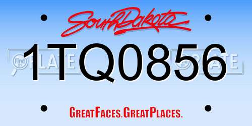 1TQ0856 South Dakota License Plate