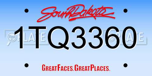 1TQ3360 South Dakota License Plate