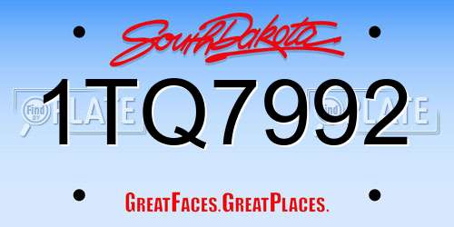 1TQ7992 South Dakota License Plate