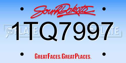 1TQ7997 South Dakota License Plate