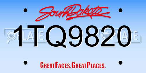 1TQ9820 South Dakota License Plate