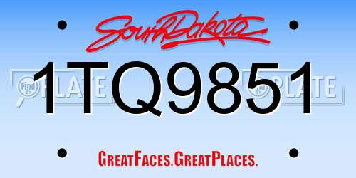 1TQ9851 South Dakota License Plate
