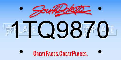1TQ9870 South Dakota License Plate