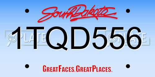 1TQD556 South Dakota License Plate