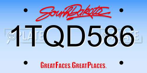 1TQD586 South Dakota License Plate