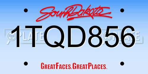 1TQD856 South Dakota License Plate