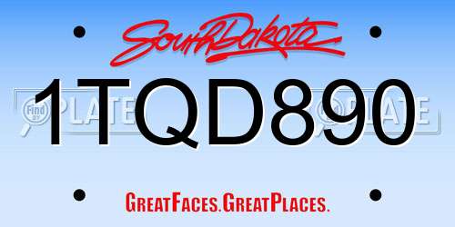 1TQD890 South Dakota License Plate