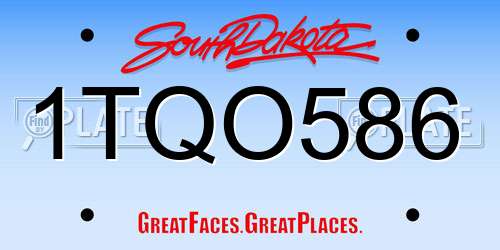 1TQO586 South Dakota License Plate