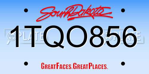 1TQO856 South Dakota License Plate
