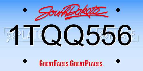 1TQQ556 South Dakota License Plate