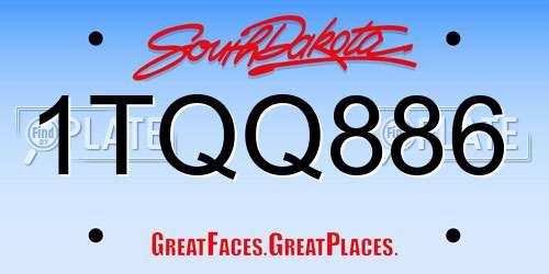 1TQQ886 South Dakota License Plate