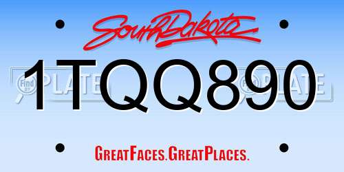 1TQQ890 South Dakota License Plate